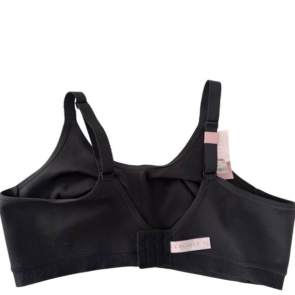 2 x CACIQUE Unlined Full Coverage No-Wire Black Bra The Cotton Collection 44C - Picture 12 of 16